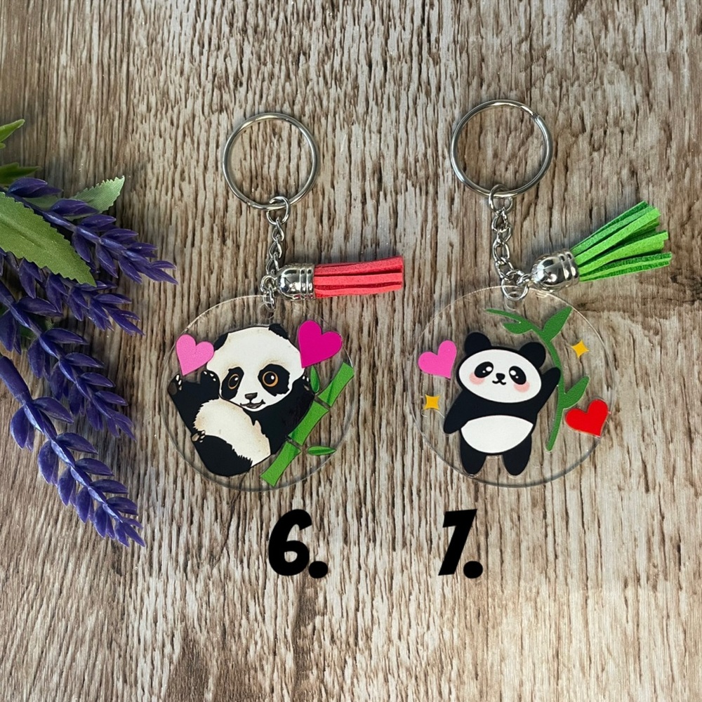 Handcrafted Panda Acrylic Keychains Accessories Gifts Artisan Fashion